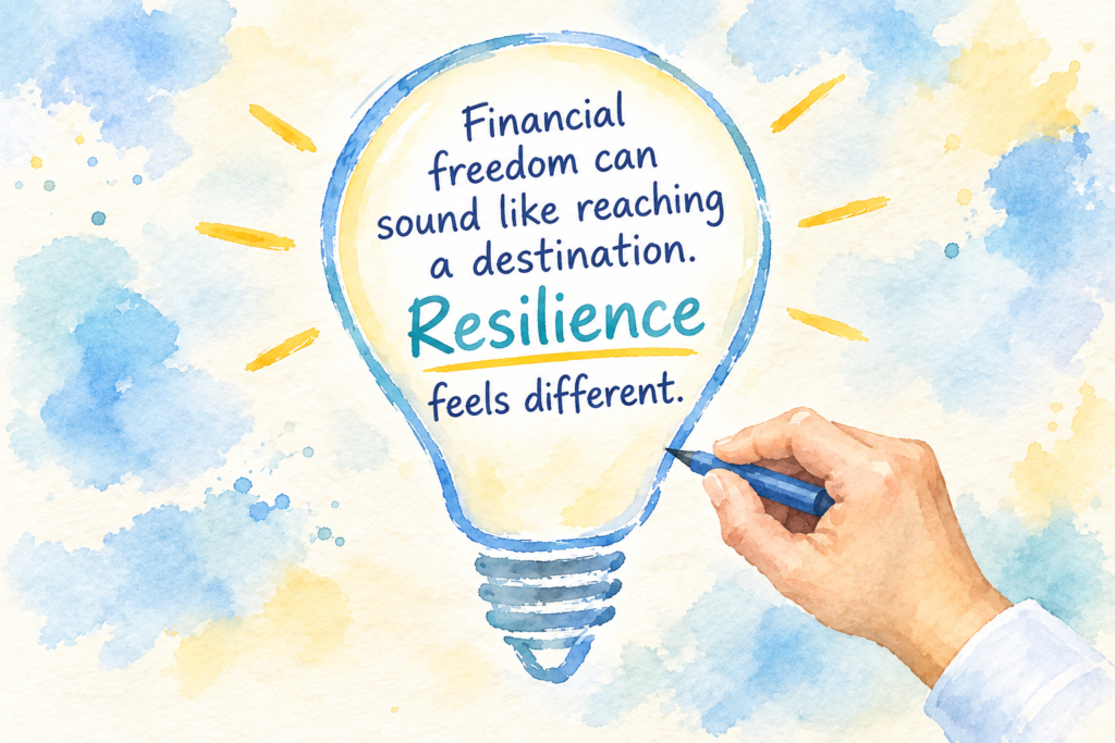 Illustration representing a financial margin of safety for a household